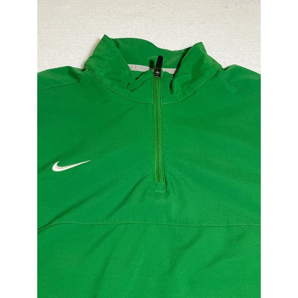 Nike Dri-Fit Mens XL Green Quarter Zip Short Sleeve Windbreaker Pullover Jacket